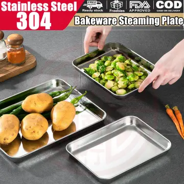 304 Stainless Steel Flat Baking Sheet Pan Baking Tray Restaurant