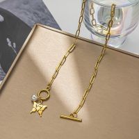 [COD] Titanium steel South Korea Dongdaemun fashion new personality trendy butterfly necklace neck chain collarbone net red temperament female