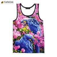 Camisetas sin mangas con estampado 3D de pájaros y loros para hombre y mujer, camisas informales de moda de verano, ropa de calle de Hip Hop, camisetas de gran tamaño