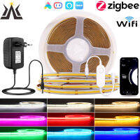 Tuya Wifi Zigbee COB Strip Kit LED Tape Light Red Blue Green Pink Yellow White Color Work With Home Alaxa Smartthings Hub