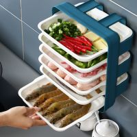 New 6 Layers Wall-mounted Dish Organizer Rack Kitchen Fruit Vegetable Storage Holder Wall-hanging Shelves Pantry Organizer Box