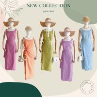 ส่งเร็ว FREESIA SUMMER DRESS ชุดเดรสผูกป้าย เดรสยาว