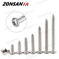 ✵ ZONSANTA M1.4 M1.7 M2 M2.2 M2.6 M3 M3.5 M4 M5 M6 Small 304 stainless steel Cross Phillips Pan Round Head Self tapping Screw