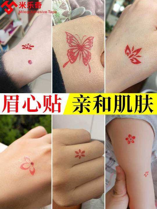 chinese-style-eyebrow-stickers-for-childrens-flowers-ancient-style-stage-performance-forehead-stickers-watermark-cartoon-safe-cute-hanfu-ancient-costume-girls-flower-print-beauty-bride-fairy-tattoo-st