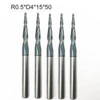 10PCS Shank 3.175mm 4mm HRC55 Tapered Ball Nose End Mill ทังสเตนโซลิดคาร์ไบด์เคลือบ 3D CNC Milling Engraving Cutter