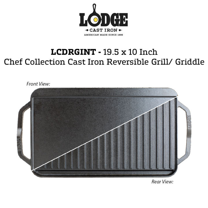 Lodge Chef Collection 19.5#double; x 10#double; Cast Iron Reversible  Grill/Griddle