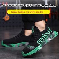 COD ✧☢△ The Outline Shop27dgsd6gfd Men Work Shoes Flying Woven Mesh Comfortable Casual Shoes Trend Running Sneakers Sport Shoes Murah