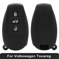 dfthrghd Remote Silicone Cover For Volkswagen Touareg 2011-2018 Remote Rubber Keyless Key Case Fob Protection Smart Entry Shell 3button