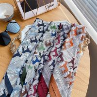 【CC】﹍﹍  Luxury Silk Scarf Print Kerchief Neck 70cm Shawls and Wrpas Scarves Ladies