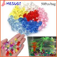 HESUOI 50Pcs/bag ศิลปะ ลูกปา ภูมิทัศน์พิพิธภัณฑ์สัตว์น้ำ ก้อนหินปูถนน สีสัน ตกแต่งตู้ปลา ฟิลเลอร์แจกัน ก้อนกรวด หินเทียม ก้อนน้ำแข็งคริสตัล