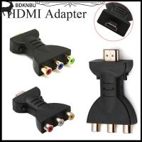 BDKNBU สัญญาณดิจิตอลชุบทองทนทานตัวแปลงส่วนประกอบ HDMI เป็น3 Rb/ เสียง RCA อะแดปเตอร์วิดีโอ