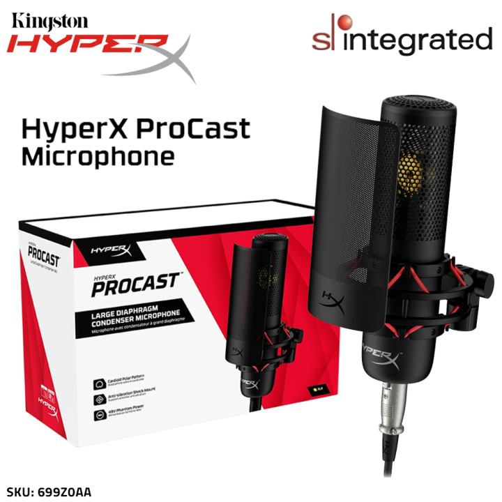 HyperX ProCast Microphone Goldsputtered Large Diaphragm Condenser with