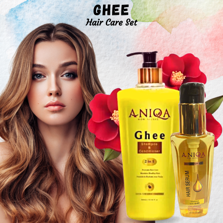 ANIQA Ghee 2 in 1 Shampoo and Conditioner and Aniqa Ghee Hair Serum