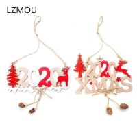 Latest New Year 2020 Xmas Wooden Pendant Noel Christmas Decoration for Home 3D Wood Craft Christmas Tree Ornament Deco Xmas Gift