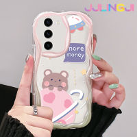 Jjlingji เคสปลอกสำหรับ Samsung S23บวก S23พิเศษเคสเนื้อครีมลายหมีเงินลายการ์ตูนกันกระแทกแบบใสนิ่มเคสมือถือเก๋ไก๋เคสป้องกันซิลิกาเจลโปร่งใสลายกล้องถ่ายรูปสุดสร้างสรรค์