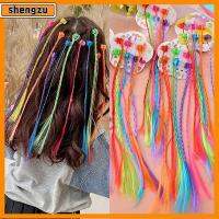 SHENGZU สีสันสดใส ที่ต่อผม อุปกรณ์เสริมผม น่ารักน่ารักๆ คลิปหนีบผม เครื่องประดับศีรษะเด็ก ดีไอวาย ผมหางม้าถักสายรุ้ง เด็กเด็กผู้หญิงเด็ก