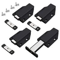 Push Latch Heavy Duty 16 Pack Push to Open Cabinet Hardware Magnetic Contact Latches for Large Door Push Black