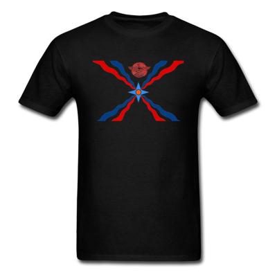 Latest Assyrian Flag Print Men T Shirt Custom Design Students Team Tshirt Adult Black Shipping