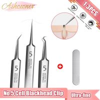 German Ultra-fine No.5 Cell Pimples Blackhead Clip Tweezers Black Head Comedone Removal Needles Pore Cleaner Deep Cleansing Tool