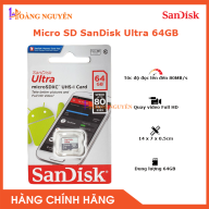 Thẻ Nhớ Micro SD SanDisk 64GB Class 10 Dùng Cho Camera thumbnail