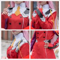 1 Set Anime DARLING in the FRANXX 02 ZERO TWO Strelizia Cosplay Long Sleeve Red Uniform Dress New