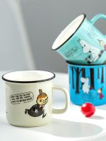 300ML Cartoon Ceramic Mug Retro Imitation Enamel Mugs Funny Milk Coffee Cup with Handle Water Cup Breakfast Milk Office Mug Gift