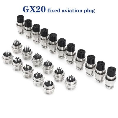 New Product 1Set GX20 2/3/4/5/6/7/8 Pin Male + Female 20Mm L94-100Y Circular Wire Panel Aviation Connector Socket Plug