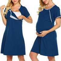 Maternity Short Sleeve Nursing Baby Breastfeeding Sundress Pregnancy Dress