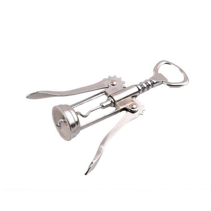 lucky-stainless-steel-wing-style-red-corkscrew-bottle-pull-opener-cork-tool-สี-สีเงิน-on