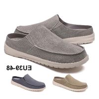 COD SDFGERTERTEEE canvas Mens Large Size Ultralight Casual slip-on causal Shoes garden shoes eu39-48