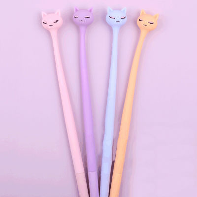 24PcsBulk Creative Novel Kawaii Cute Pens Pink Cat Funny Back to School Cool Blue Ink Ballpoint Stationery Girl Gift Thing Item