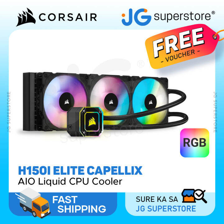 CORSAIR H150i Elite Capellix All-in-One Liquid CPU Cooler with Triple ...