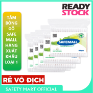 Combo 6 GóiTăm Bông Ráy Tai Thân Gỗ SAFEMALL 100% Natural Cotton Buds Thân