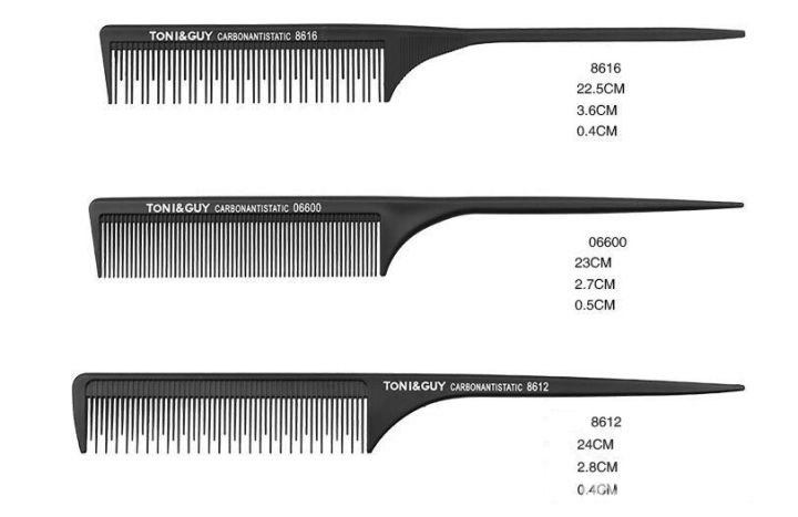 toni-amp-guy-หวีหางแหลม-สำหรับรวบผมตึงหรือแสกผม-รุ่น-carbon-antistatic-comb-06600-กว้าง-2-7-ยาว-23-สูง-0-5-ซม-สำหรับช่างตัดผม-บาร์เบอร์-ซาลอน-ร้านเสริมสวย-สีดำ