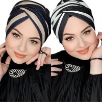 Tudung หมวกคลุมตัวแฟชั่นผ้าวิสคอสสีเรียบร้อยหรูหราฮิญาบสำหรับผู้หญิงฮิญาบเดือนรอมฎอนผ้าพันคอถักเสื้อคลุมยาวชีฟองของตกแต่งชุดมุสลิมอิสลาม