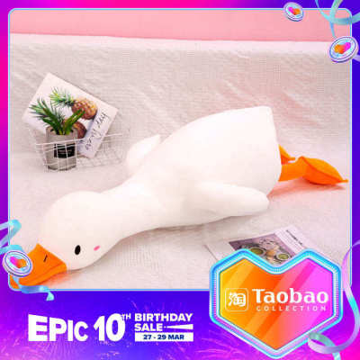 Plush Toy Cute Duck Doll Girl Sleeping Bed Pillow Long Pillow Big White Goose Holiday Doll