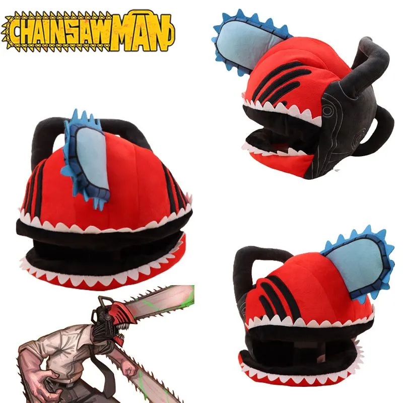Anime Chainsaw Man Denji Plush Hat Cosplay Cute Headgear Mask Doll Gift
