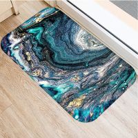 Stone Stripe Marble Pattern Anti-Slip Suede Carpet Door Mat Doormat Outdoor Bath Kitchen Living Room Floor Mat Rug Home Decor