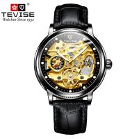 ⌚นาฬิกาข้อมือนาฬิกาผู้ชายสำหรับธุรกิจอัตโนมัติ Tourbillon นาฬิกากลไกโครงกระดูก3D สำหรับผู้ชายกันน้ำสีทอง Relogio Masculino ใหม่