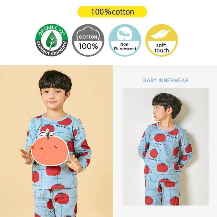 unifriend-kids-pajamas-boys-sleepwear-clothes-set-home-wear-long-sleeve-100-organic-boys-pyjamas-nightwear-check-tomato