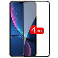 [spot goods66]-♀☫4ชิ้นกระจกนิรภัยสำหรับ iPhone 13 12 11 Pro XS Max กระจกนิรภัยบนมินิ14 XR X 8 7 6S Plus SE 2020