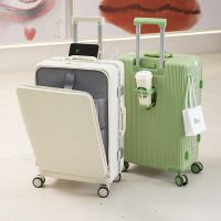 Multifunctional Aluminum Frame Password Trolley Luggage PC Wear-Resistant Material Front Opening Men Boarding Ladies Suitcase