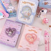 【Ready Stock】 ♈✕♕ C13 A6 Notebook Sanrio Cute Diary Book with Magnet Button PU Soft Cover Journal Student Planner Portable Notepads