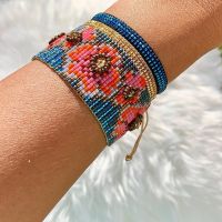 Go2boho Miyuki Bracelets For Women Boho Flower Bracelet For Ladies Jewelry 2023 Jewellery Bohemian Handmade Bead Woven Pulseras Charms and Charm Brace