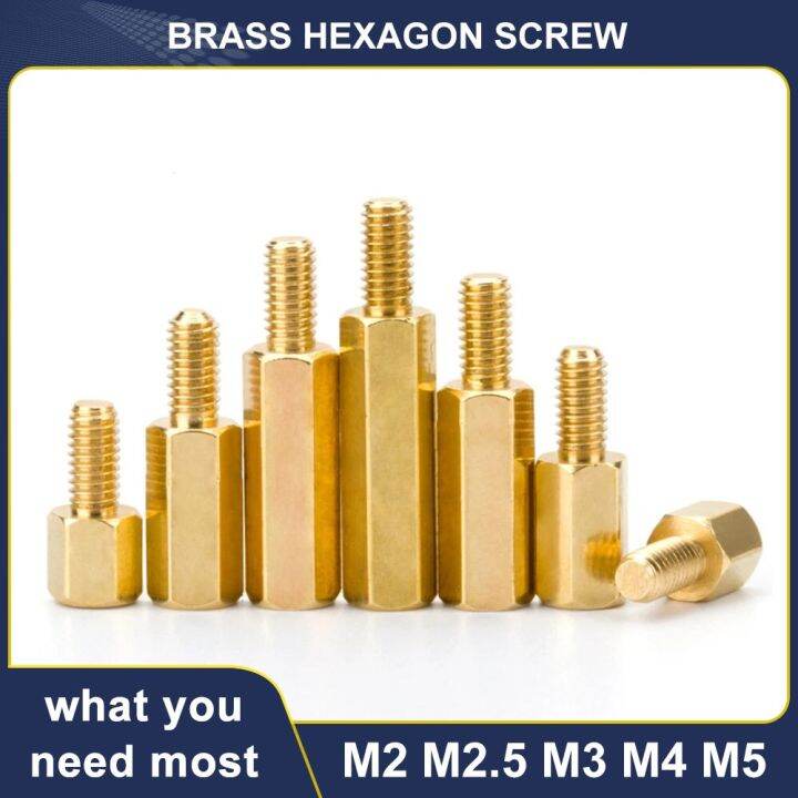 m2-m2-5-m3-m4-m5-brass-standoff-pcb-spacer-pc-board-motherboard-hex-stand-off-column-rack-stud-copper-pillar-hexagon-bolt-screw-nails-screws-fastener