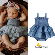 ANFUTON 0-18M Summer Baby Girls Boys Cute Romper Clothing Blue Denim