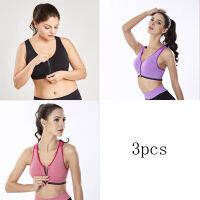 Hot Sale 3pcs Push Up Bralette Bras For Women Seamless Bra with Padded Front Zipper Sport Brassiere Wirefree Bralette Fitness