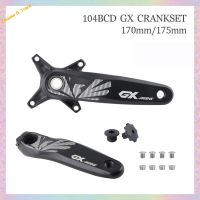 HASSNS GX Cranks จักรยานเสือภูเขาข้อเหวี่ยงจักรยานจักรยาน MTB 170มม. 175มม. สีดำ0องศา104 BCD 30T 32T 34T 36T 38T อะลูมินัมอัลลอยพร้อมก้น