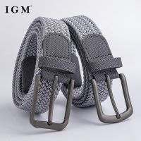 Upingi-IGM ผู้ชายลำลองถักผ้าทอเข็มขัดถักด้วย Leatherc474or ที่ไม่ซ้ำกัน