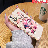 JIUMOO เคส M51ปลอกสำหรับ Samsung Galaxy เคสลายการ์ตูนน่ารักสติทช์สีชมพูแบบดั้งเดิมเคสซิลิโคนขอบสี่เหลี่ยมนิ่มกันกระแทกเคสกันกระแทกกล้องฝาปิดเลนส์ทั้งหมด